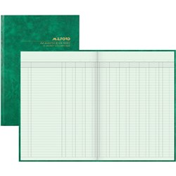 MILFORD Analysis 10 Money Column A4 Account Book Green 