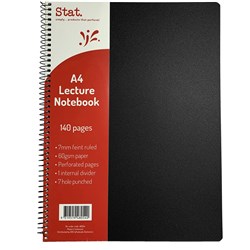 STAT NOTEBOOK A4 LECTURE 140 PAGES  BLACK 48054