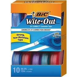 BIC WITE OUT EZ CORRECTION TAPE BOX OF 10