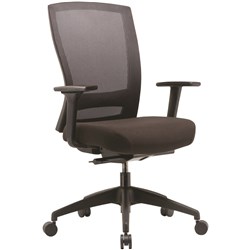 Buro Mentor Mesh Back Task Chair With Arms Nylon Base Black Fabric Seat Mesh Back