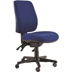 Buro Roma High Back Task Chair 3 Lever No Arms Blue Fabric Seat and Back