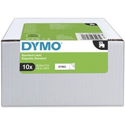 Dymo D1 Label Tape 12mm x 7m Value Pack of 10
