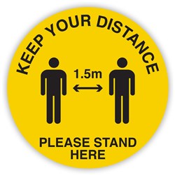 DURUS HEALTH AND SAFETY SIGN Floor Social Distance Yellow and Black