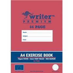 Writer Premium Exercise Book A4 8mm Ruled 64 Pages Triangle