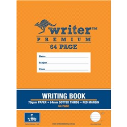 Writer Premium Exercise Book 245x330mm 24mm Dotted Thirds 64 Pages Turtle