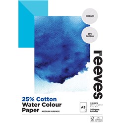 Reeves Cotton Mix Water  Colour Pad A3 200gsm FSC 12 Sheets