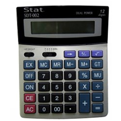 Stat Desktop Calculator 12 Digit Desktop Calculator Medium Black And Silver