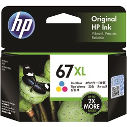 HP INK CARTRIDGE 67XL High Yield Tri Colour