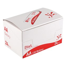 Stat Alkaline AA Batteries Bulk Box of 24 