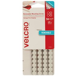 Velcro Brand Removable Circles 9mm White Pack of 56 White