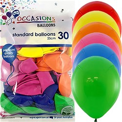 Alpen Balloons 30cm Assorted Colours Pack of 30