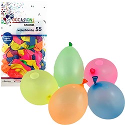 Alpen Waterbomb Balloons Assorted Colours Pack of 55