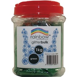 RAINBOW GLITTER BULK 1 KG JAR Green 