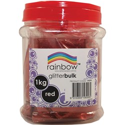 RAINBOW GLITTER BULK 1 KG JAR Red 