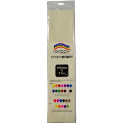 RAINBOW CREPE PAPER 500mmx2 5m White Each