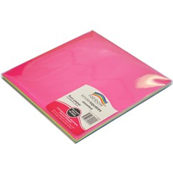 KINDER SHAPES Fluoro Paper Squares 250mm 