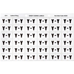 Avery Alphabet Coding Label Y Side Tab 25x38mm White Grey Pack Of 180