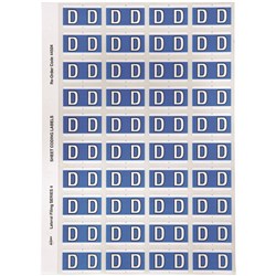 Avery Alphabet Coding Label D Side Tab 25x42mm Blue Pack Of 240