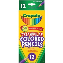 CRAYOLA TRIANGULAR PENCILS 12 Full Size Coloured 