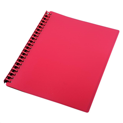 CUMBERLAND DISPLAY BOOK A4 Refillable 20 Pockets Red