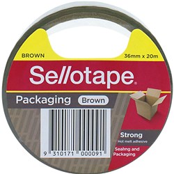 Sellotape Hot-Melt Adhesive Packaging Tape 36mmx20m Brown