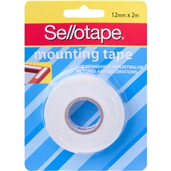 Sellotape Permanent Mounting Tape 12mmx2m White 