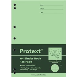 PROTEXT BINDER BOOK A4 8mm Ruled 128pgs Elephant 