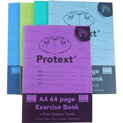 PROTEXT EXERCISE BOOK A4 64pgs 9mm D T Zebra 