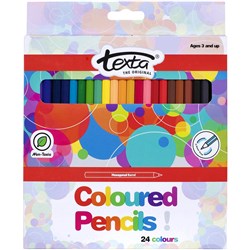 TEXTA COLOURED PENCILS Assorted Bx24 