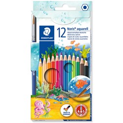 STAEDTLER AQUARELL PENCILS Noris Club Asst Colours Pk12 