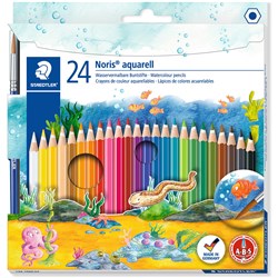 STAEDTLER AQUARELL PENCILS Noris Club Asst Colours Pk24 