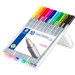 STAEDTLER TRIPLUS 334 Fineliner Assorted Colours Pack of 10