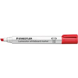 STAEDTLER LUMOCOLOR CHISEL TIP Whiteboard Marker Red Pack of 10