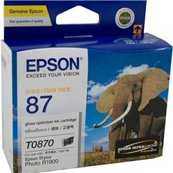 EPSON INK CARTRIDGE 87 Twin Pack Gloss Optimiser T0870