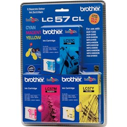 BROTHER INK CARTRIDGE LC-57CL3PK Colour Pack  