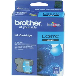 BROTHER INK CARTRIDGE LC-67C Cyan  