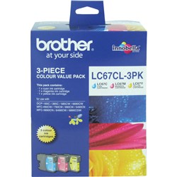 BROTHER INK CARTRIDGE LC-67CL3PK Colour Pack  