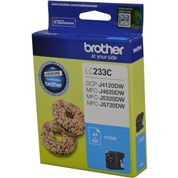 BROTHER INK CARTRIDGE LC-233C Cyan  