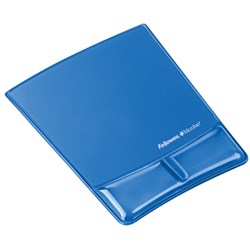 FELLOWES WRIST SUPP &MOUSE PAD Gel Clear - Blue 