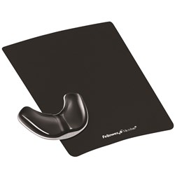 FELLOWES GLIDING PALM SUPPORT C/W Mouse Pad, Gel Clear Black 