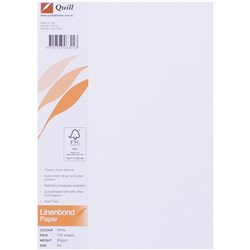 QUILL 90GSM A4 RIPPLEBOND Paper White 100 Sheets Pack  