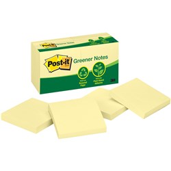 POST-IT 654RP NOTES Recycled Yellow 76x76mm 