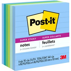 POST-IT 675-6SST NOTES Super Sticky Tropic 98x98mm Pack of 6