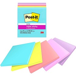 POST-IT MIAMI 654-5SSMIA Super Sticky Notes-76mmx76mm Pack of 5, 90 Sheets/Pack