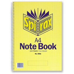 Spirax 595A Notebook A4 240 Page 297x210mm S/O 