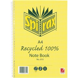 Spirax 810 Recycled Notebook A4 120 Page 