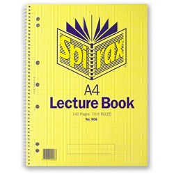 Spirax 906 Spiral Lecture Book A4 7mm 70 Leaf 297x220mm S/O 