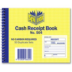 SPIRAX 504 CASH RECEIPT BOOK Quarto 