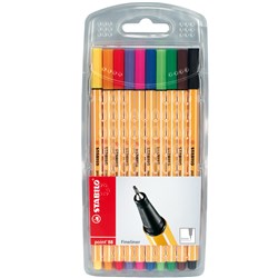 STABILO POINT 88 FINELINER Assorted - Wallet of 10 