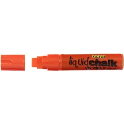 Texta Jumbo Liquid Chalk Dry Wipe Chisel 15mm Nib Ornge 